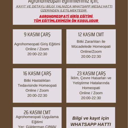 Agrohomeopati eğitimleri